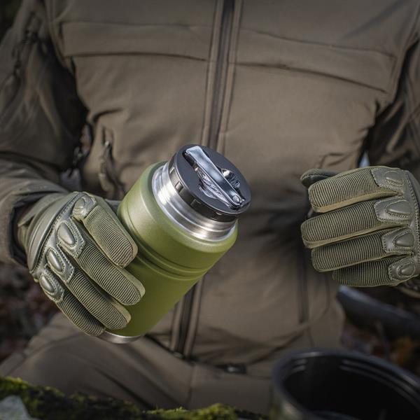 M-TAC（エムタック） Stainless 750 ml Thermos with Folding Spoon ステンレス サーモス 750ml フォールディングスプーン付き（60056001）