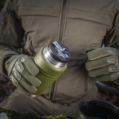 M-TAC（エムタック） Stainless 750 ml Thermos with Folding Spoon ステンレス サーモス 750ml フォールディングスプーン付き（60056001）