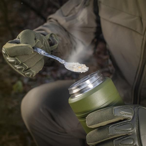 M-TAC（エムタック） Stainless 750 ml Thermos with Folding Spoon ステンレス サーモス 750ml フォールディングスプーン付き（60056001）