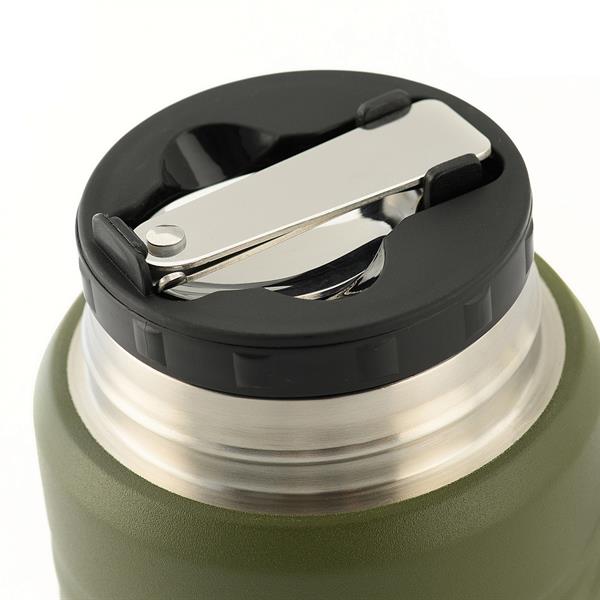 M-TAC（エムタック） Stainless 750 ml Thermos with Folding Spoon ステンレス サーモス 750ml フォールディングスプーン付き（60056001）