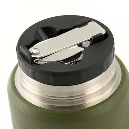 M-TAC（エムタック） Stainless 750 ml Thermos with Folding Spoon ステンレス サーモス 750ml フォールディングスプーン付き（60056001）