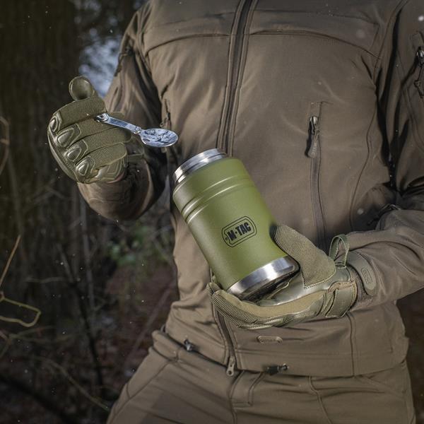 M-TAC（エムタック） Stainless 750 ml Thermos with Folding Spoon ステンレス サーモス 750ml フォールディングスプーン付き（60056001）