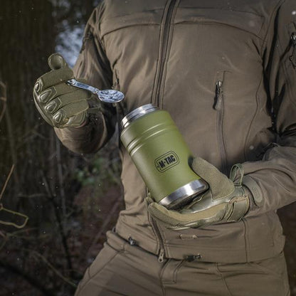 M-TAC（エムタック） Stainless 750 ml Thermos with Folding Spoon ステンレス サーモス 750ml フォールディングスプーン付き（60056001）
