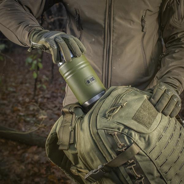 M-TAC（エムタック） Stainless 750 ml Thermos with Folding Spoon ステンレス サーモス 750ml フォールディングスプーン付き（60056001）