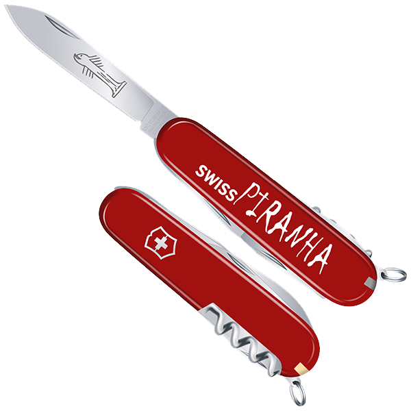 SwissPiranha（スイスピラニア）Camper Pocket Knife by Victorinox®（キャンパー ポケットナイフ バイ ビクトリノックス）13機能 マルチツール