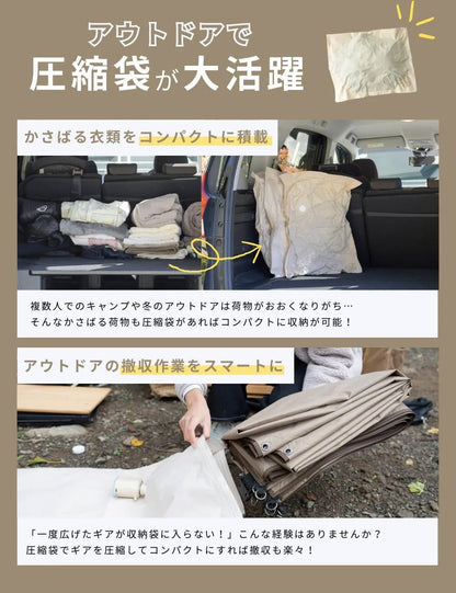 Afora 圧縮袋 最強の耐久性！アウトドア専用圧縮袋 CAMPREESION BAG キャンプレッションバッグ Mサイズ×４枚 Lサイズ×3枚