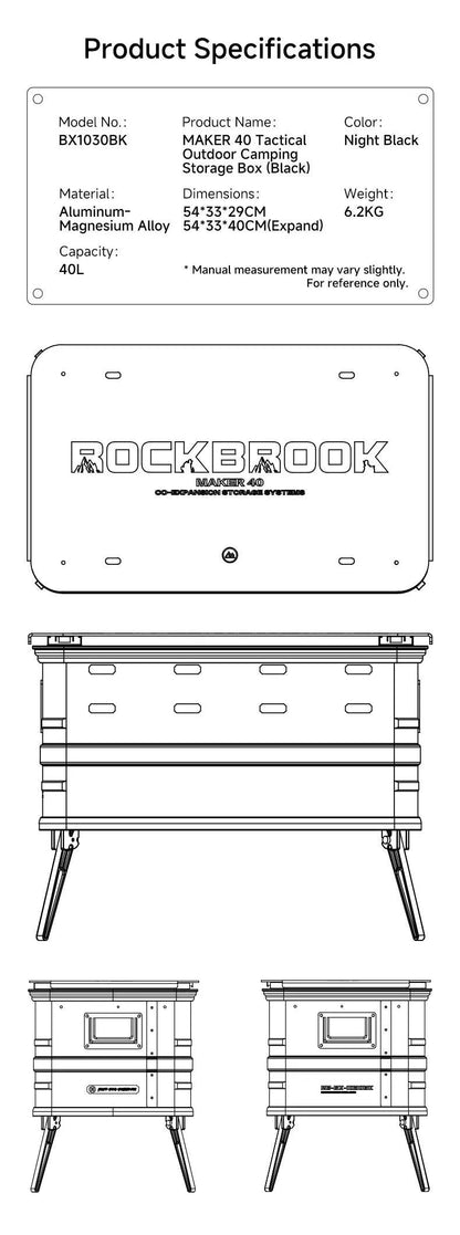 ロックブルック ROCKBROOK MAKER 40 40L アルミスライディングテーブルボックス BX1030