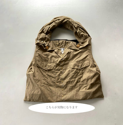 【Yabo】フランス軍ミリタリーリメイク 2WAYショルダーバッグ｜F2ジャケット＆M47チノシャツ使用｜A4対応・ユニセックス可