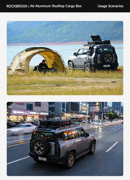 ROCKBROOK ロックブルック BX1031 アルミルーフボックス 90L / 110L 防水カーゴボックス クイックリリースブラケット付