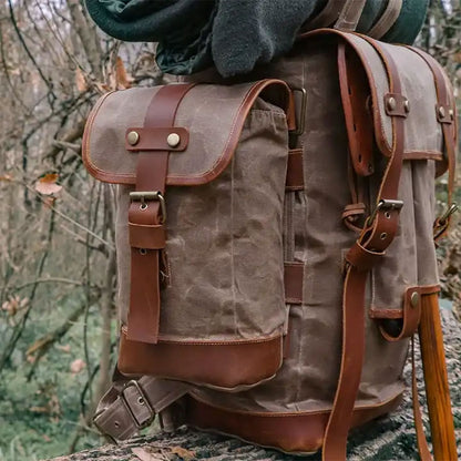 ビッグベア ブッシュクラフトバッグ 25L キャンバスヴィンテージ 本革バックパック BAG-01 Big Bear Bushcraft Bag