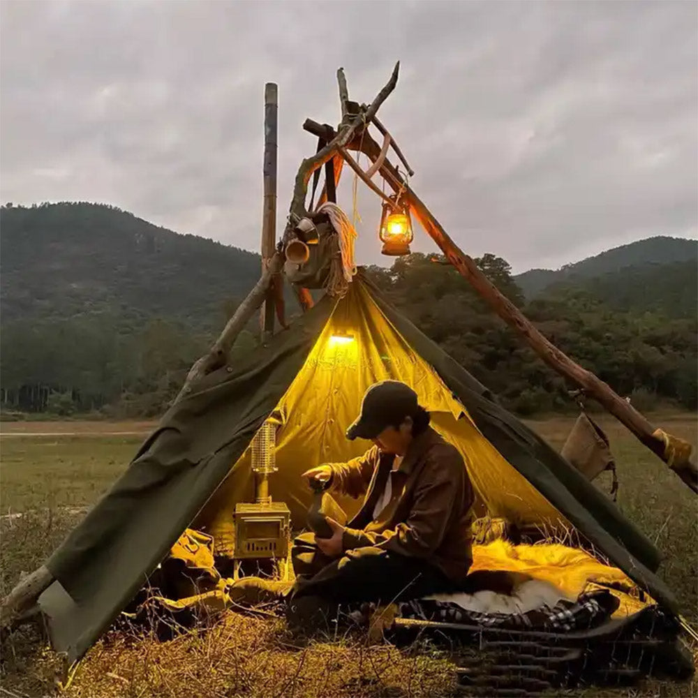 ビッグベア ブッシュクラフトポーランドテント ポーランド軍幕ポンチョテント 多機能ポンチョ Pyramid Tent-01 Big Bear Bushcraft Poland Tent