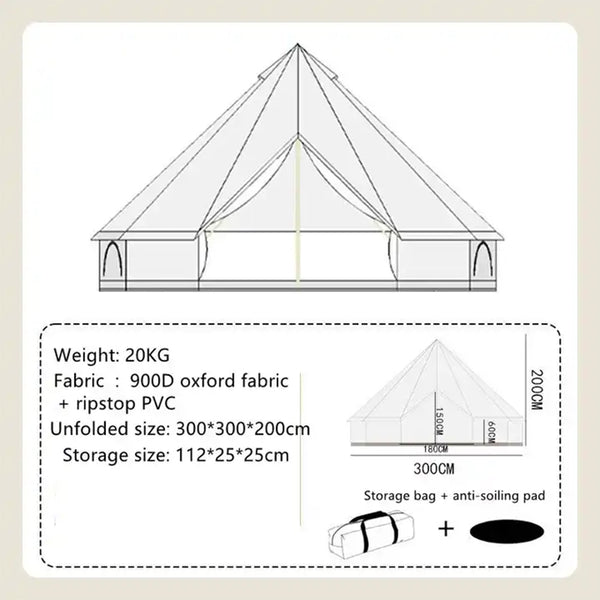 Big Bear Oxford cloth Bell Tent 3M／4M／5M／6M ビッグベア オックスフォードベルテント ティピーテント Tent-P4