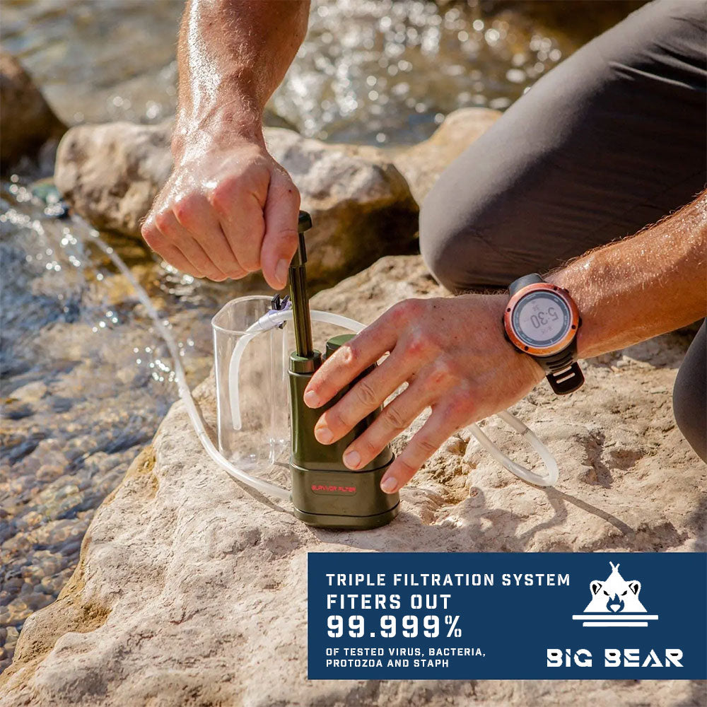 ビッグベア サバイバーフィルター浄水システム 2個セット 軽量ポータブル浄水器 B2 Big Bear Emergency direct drinking Water purifier