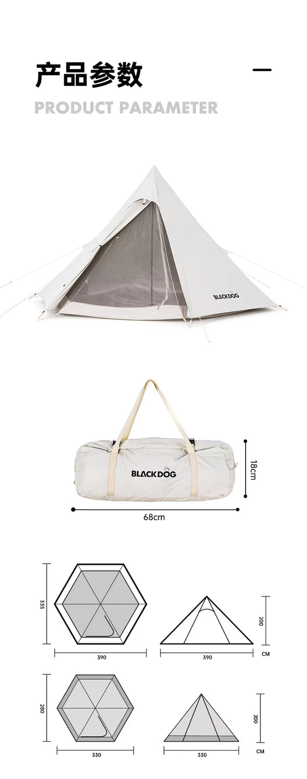 BLACKDOG Tepee Tent ブラックドッグ ティピーテント 5人用 ベージュ