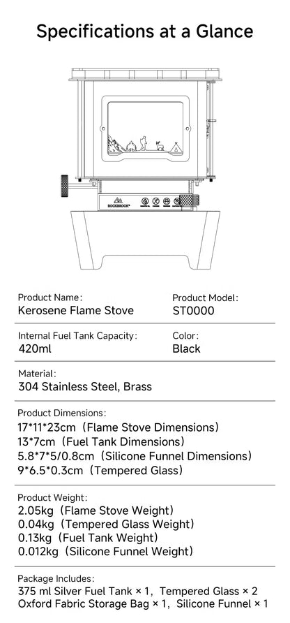 ROCKBROOK ロックブルック ST0000 ヴィンテージ ポータブル 灯油ストーブ Retro Portable Kerosene Heater Stove