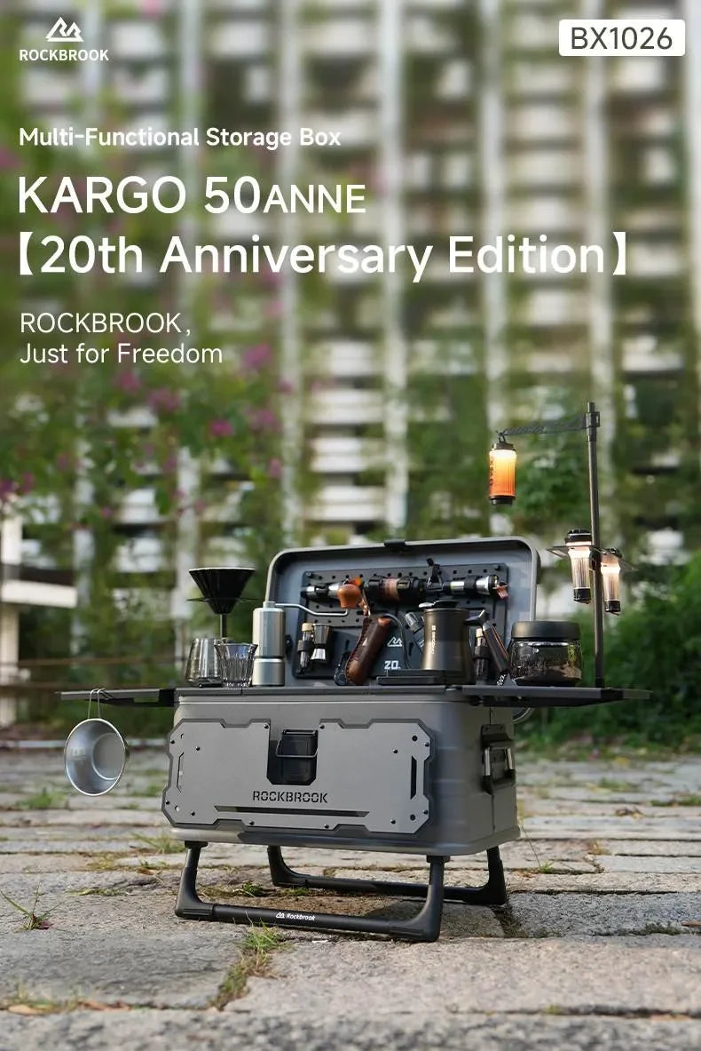 ロックブルック 20周年限定版 50L 30L アルミテーブルボックス Rockbrook 50L 30L GREY/BLACK Aluminum Table Box KARGO ANNI2024 BX1025 BX1026