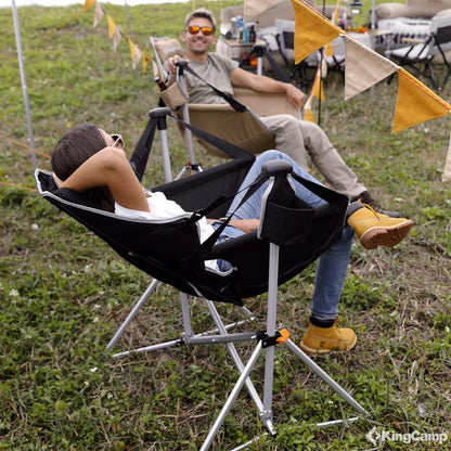 【KingCamp｜キングキャンプ】ORCHID C10 ハンモックロッキングチェア｜折りたたみ式 揺り椅子 肘掛け・枕付き