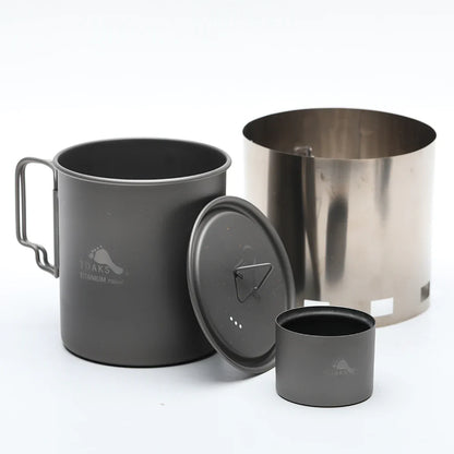 TOAKS（トークス） Windscreen Stand, Alcohol Stove and Pot-750 Combo チタン アルコールストーブ クックセット 750mlポット付き CS-13