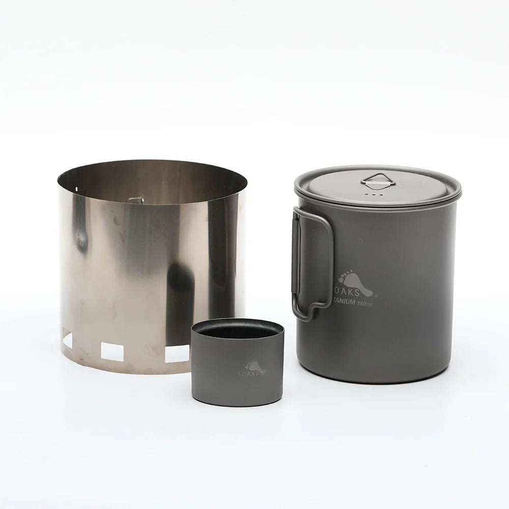 TOAKS（トークス） Windscreen Stand, Alcohol Stove and Pot-750 Combo チタン アルコールストーブ クックセット 750mlポット付き CS-13