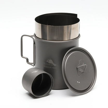 TOAKS（トークス） Windscreen Stand, Alcohol Stove and Pot-750 Combo チタン アルコールストーブ クックセット 750mlポット付き CS-13