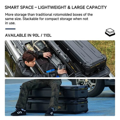 ROCKBROOK ロックブルック BX1031 アルミルーフボックス 90L / 110L 防水カーゴボックス クイックリリースブラケット付