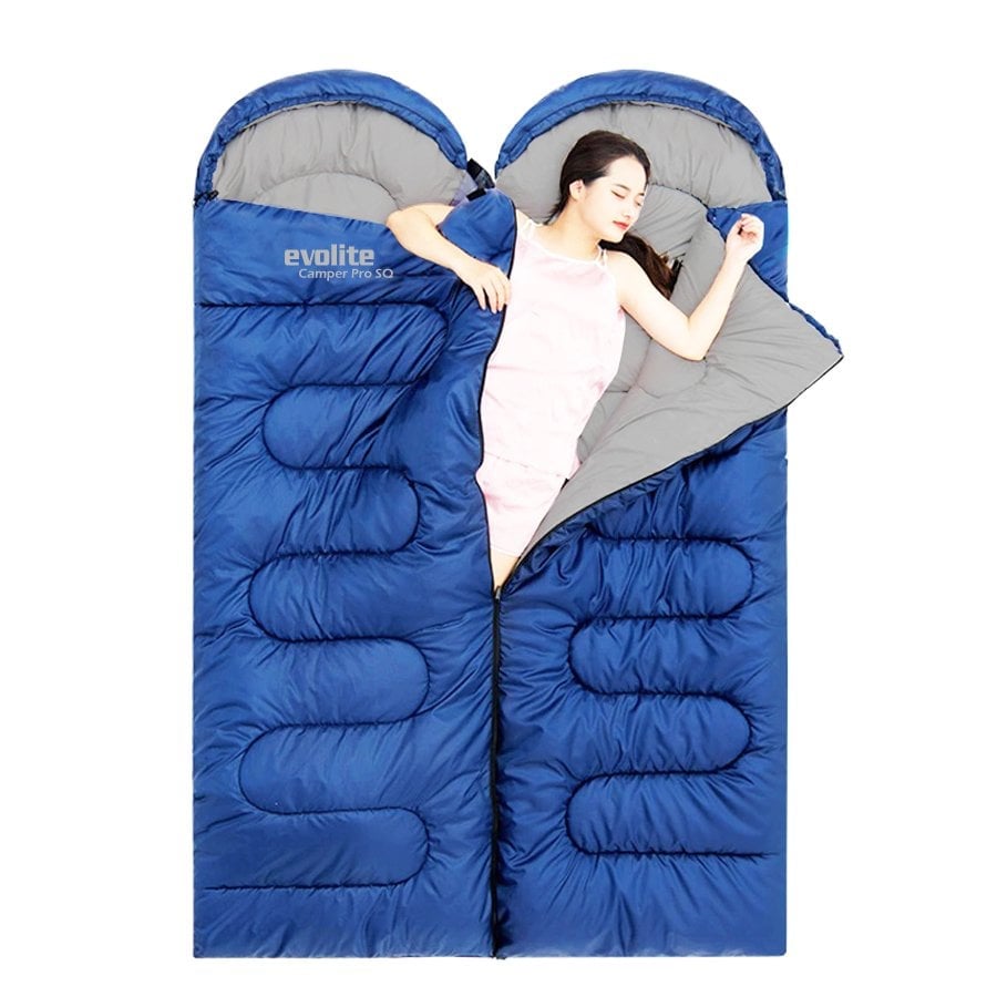 Evolite（エボライト）Camper Pro SQ Connectable Double Sleeping Bag 0°C キャンパープロSQ 2人用連結式化繊シュラフ 2点セット