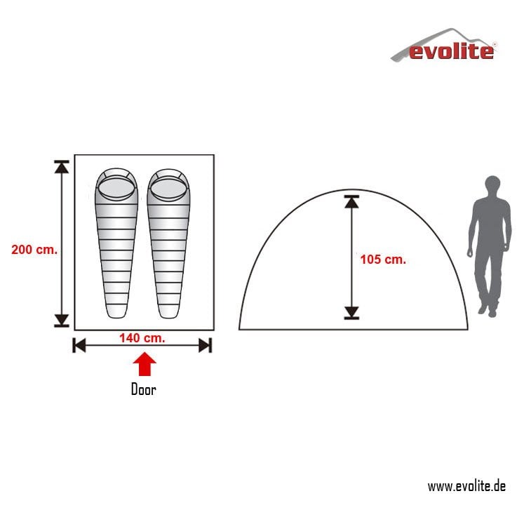 Evolite（エボライト）Trip Mono Dome 2 Person Tent（トリップ モノドーム 2人用テント）2人用 3シーズン ドームテント E-9208