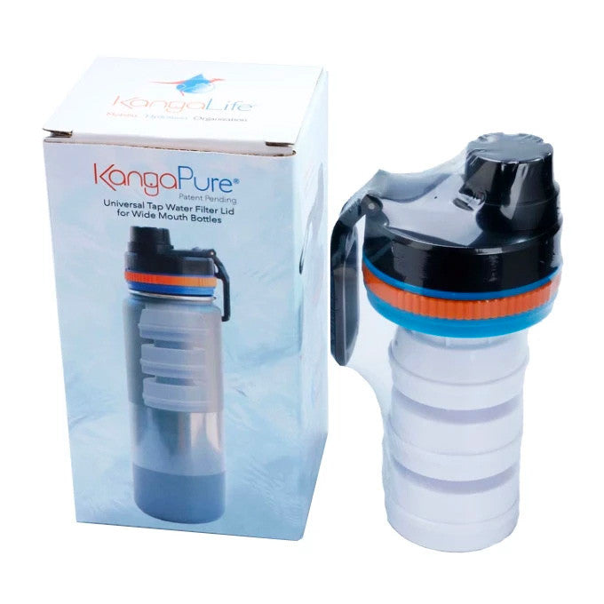 ハイドロブルー カンガピュア タップウォーター フィルター キャップ 広口ボトル対応 HYDROBLU KangaPure Universal Tap Water Filter Lid for Wide Mouth Bottles 2500