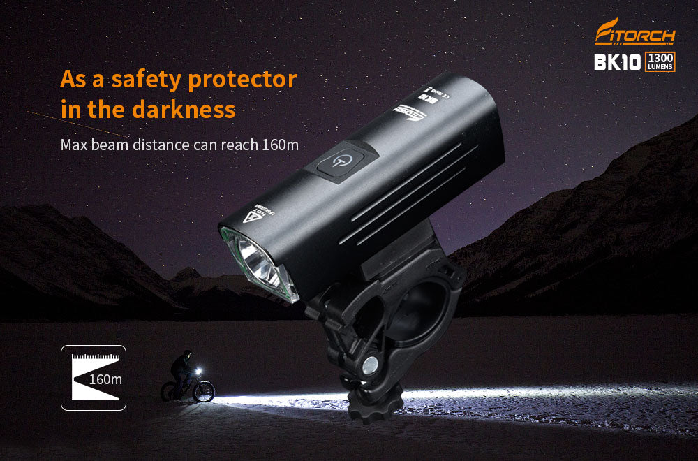 Fitorch BK10 1300 lumens ULTRA BRIGHT RECHARGEABLE BICYCLE LIGHT フィトーチ 超高輝度充電式自転車ライト 1300ルーメン LED フロントライト