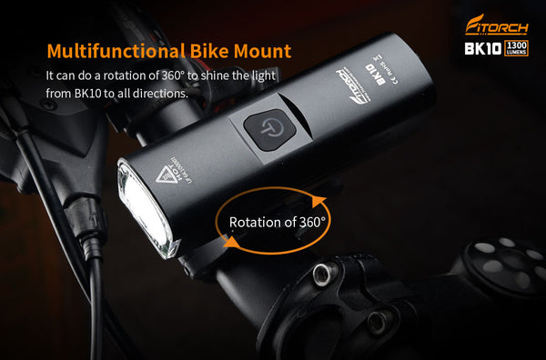 Fitorch BK10 1300 lumens ULTRA BRIGHT RECHARGEABLE BICYCLE LIGHT フィトーチ 超高輝度充電式自転車ライト 1300ルーメン LED フロントライト