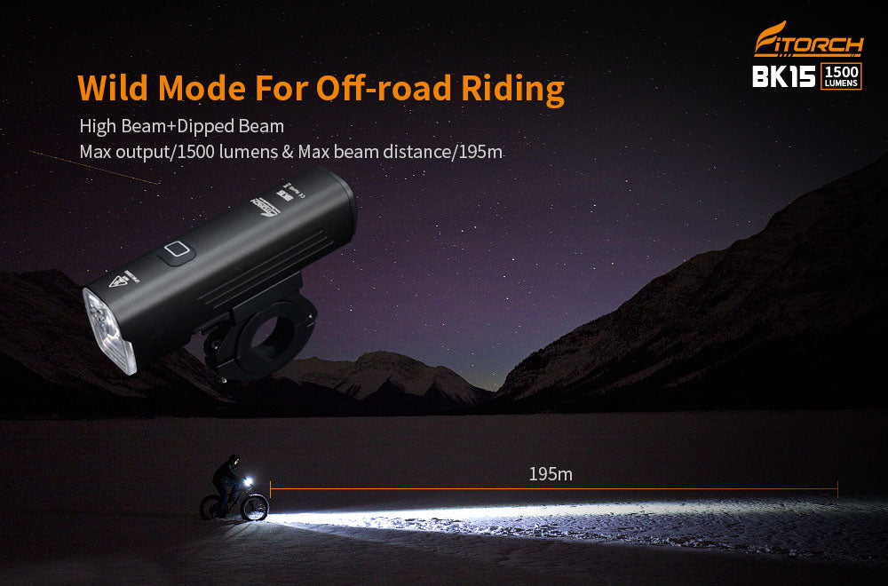 Fitorch BK15 1500 lumens Multi-purpose bicycle light フィトーチ 自転車用ライト 1500ルーメン LED フロントライト