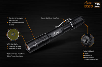 Fitorch EC20 550 LUMENS FLASHLIGHT フィトーチ フラッシュライト 550ルーメン LED