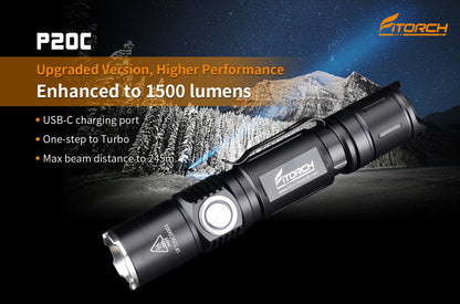 Fitorch P20C FLASHLIGHT 1500LUMENS フィトーチ フラッシュライト 高性能懐中電灯 1500ルーメン LED