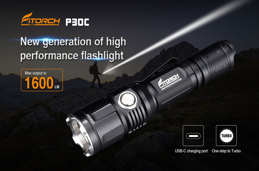 Fitorch P30C FLASHLIGHT 1600LUMENS フィトーチ フラッシュライト 高性能懐中電灯 1600ルーメン LED