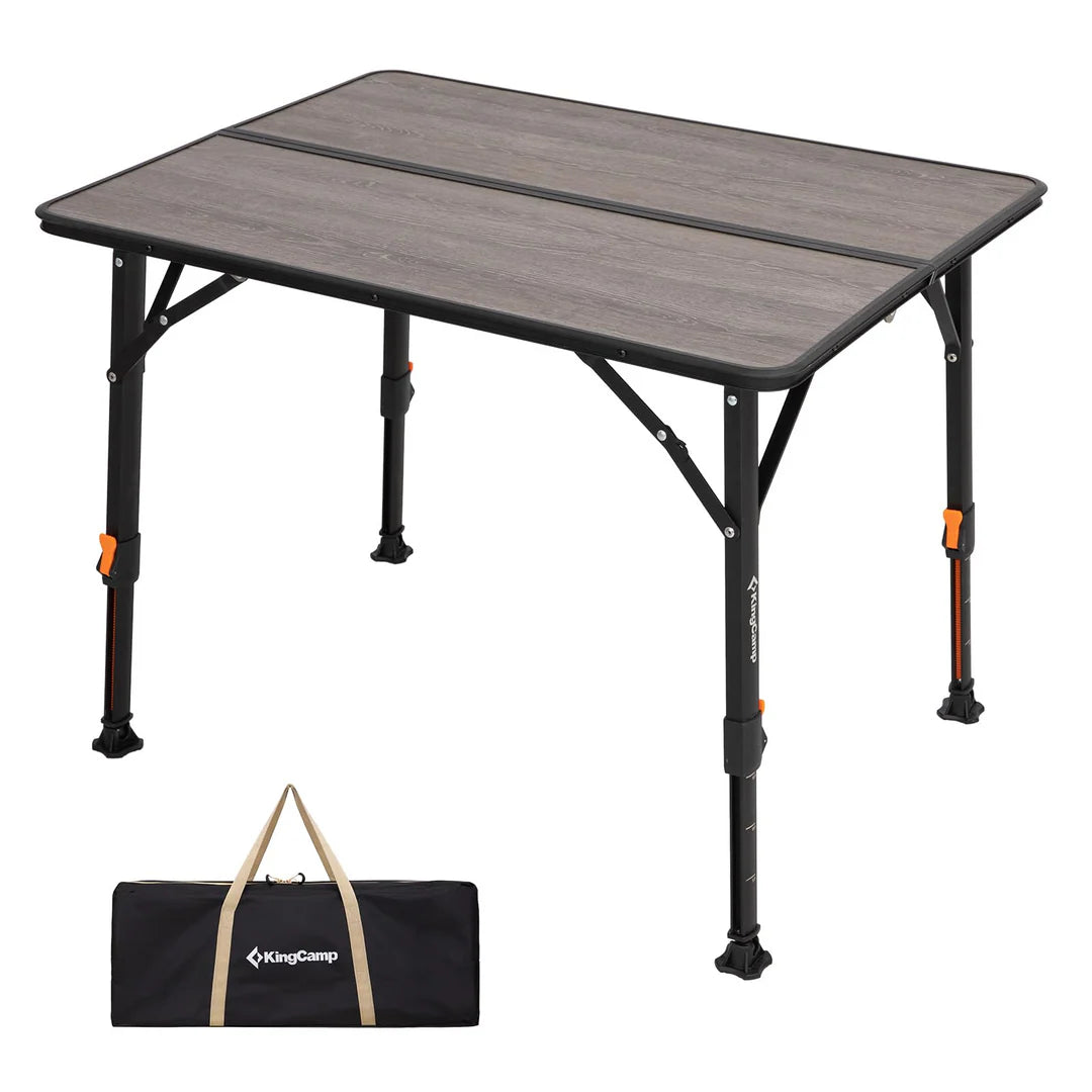 【KingCamp｜キングキャンプ】GRANITE P8060 アウトドアテーブル｜ガラス繊維天板 折りたたみ式 高さ無段階調整 80×60cm