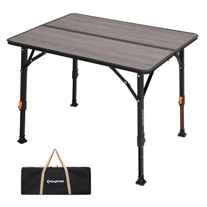 【KingCamp｜キングキャンプ】GRANITE P8060 アウトドアテーブル｜ガラス繊維天板 折りたたみ式 高さ無段階調整 80×60cm