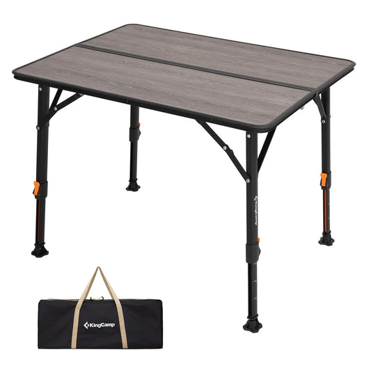 【KingCamp｜キングキャンプ】GRANITE P8060 アウトドアテーブル｜ガラス繊維天板 折りたたみ式 高さ無段階調整 80×60cm