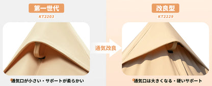 【KingCamp｜キングキャンプ】TURINO ワンポールテント 第一世代改良型｜TC生地・煙突口付き・ソロ〜デュオ対応（カーキ）