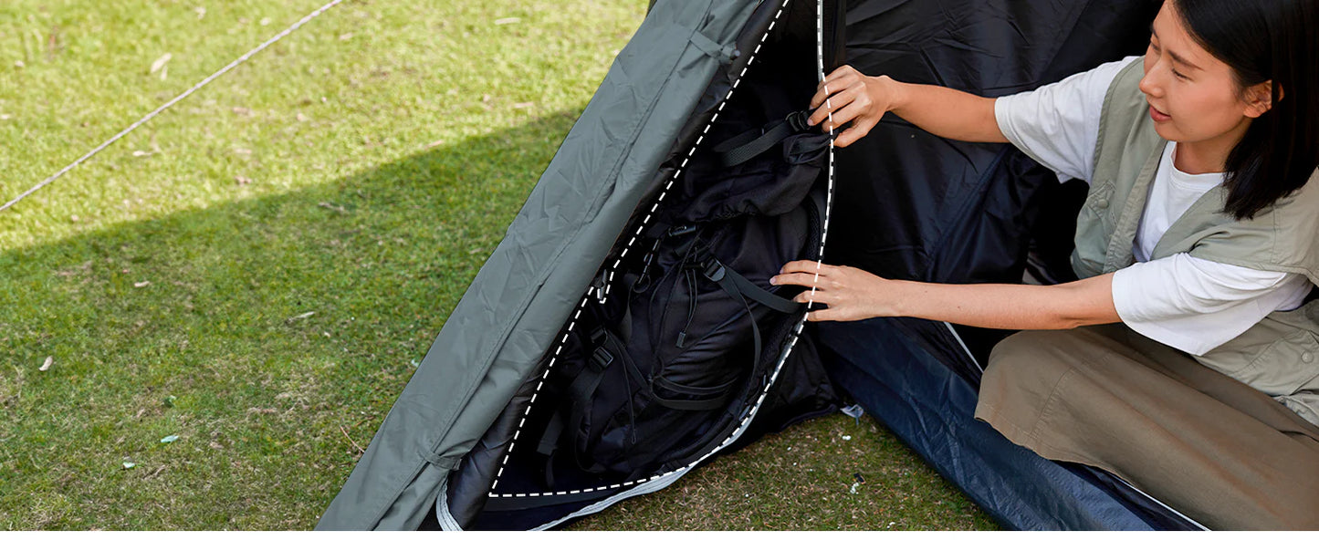 【KingCamp｜キングキャンプ】ドームテント拡張テント 2〜4人用｜前庭付き・4シーズン対応（ベージュ／グリーン）