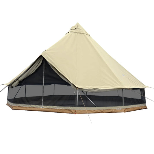 【KingCamp｜キングキャンプ】T/C Camping Tent 500｜カーキ｜5mワンポールテント（薪ストーブ対応・二重層構造）