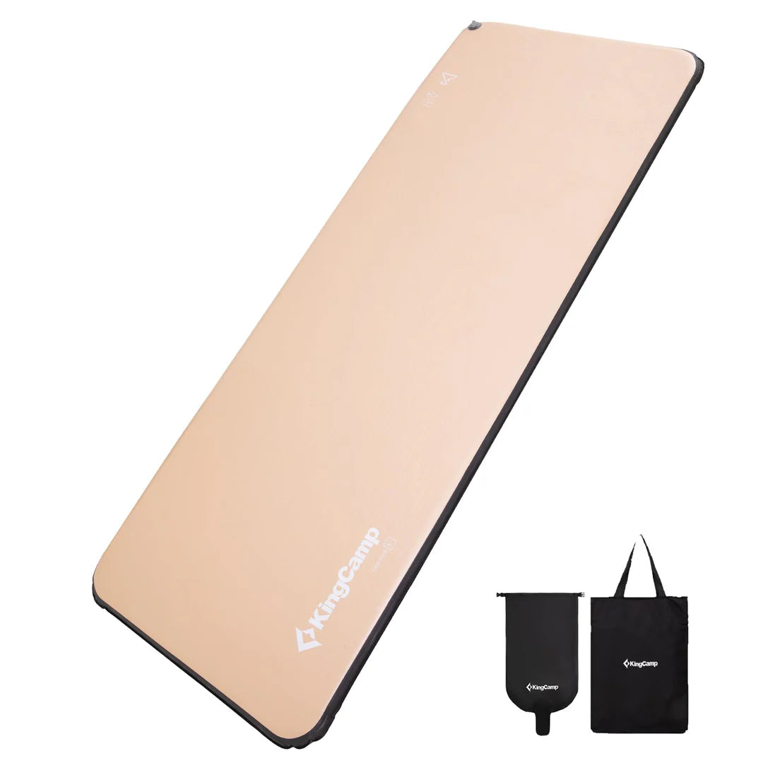 【KingCamp｜キングキャンプ】Flexi Rest 5.0｜シングルサイズ インフレーターマット 200×75×5cm（カーキ）