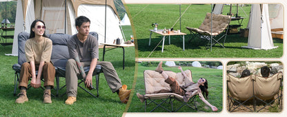 【KingCamp｜キングキャンプ】LEMON C20 ダブルアウトドアチェア｜2人掛け 折りたたみ バタフライチェア ハイバック仕様