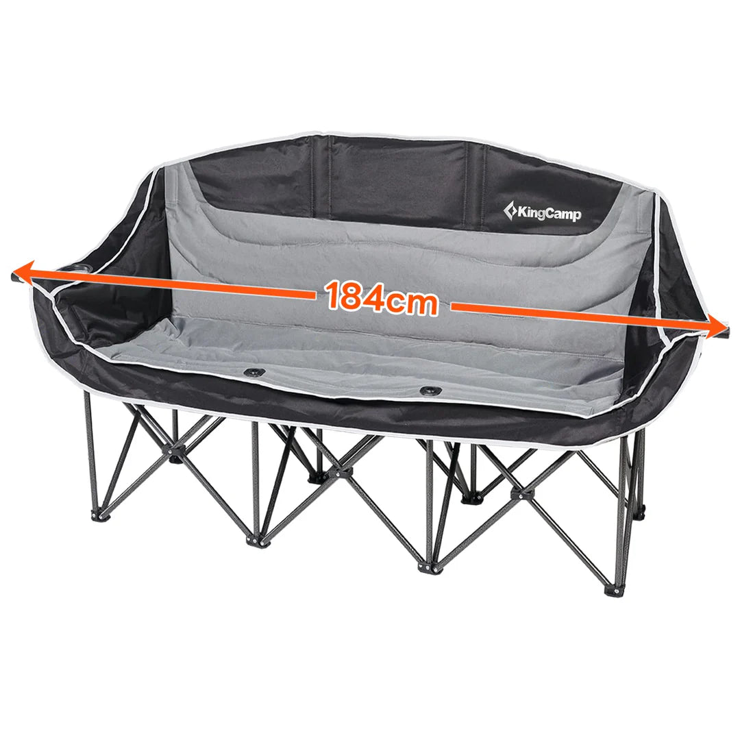 【KingCamp｜キングキャンプ】CANNA C30 三人掛けアウトドアチェア｜折りたたみ式 耐荷重300kg ワイドソファチェア