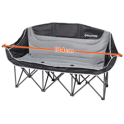 【KingCamp｜キングキャンプ】CANNA C30 三人掛けアウトドアチェア｜折りたたみ式 耐荷重300kg ワイドソファチェア