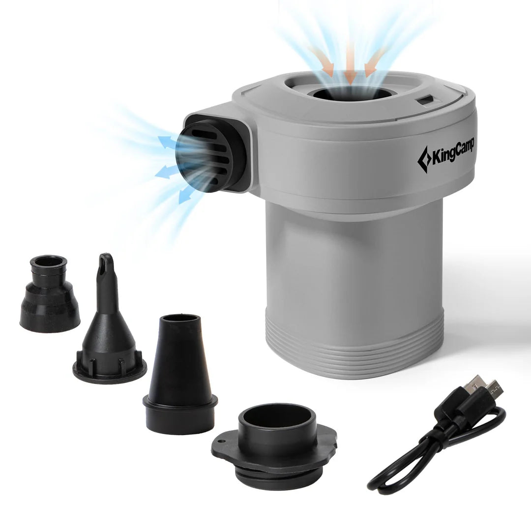 【KingCamp｜キングキャンプ】AIR PUMP｜電動エアーポンプ USB充電式 4種類ノズル付き