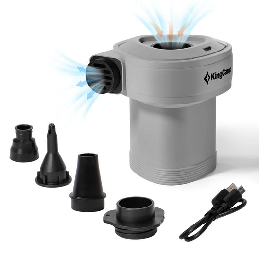 【KingCamp｜キングキャンプ】AIR PUMP｜電動エアーポンプ USB充電式 4種類ノズル付き