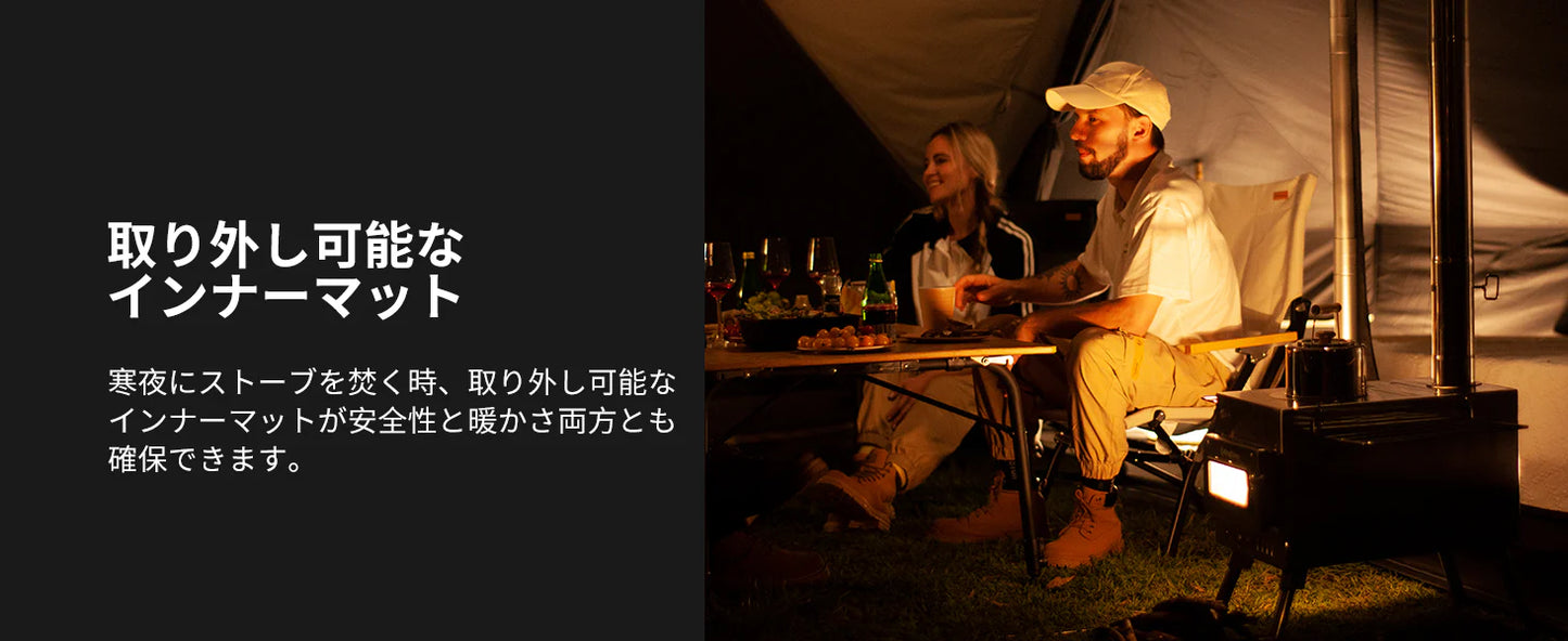 【KingCamp｜キングキャンプ】Khan Palace｜グレー｜超大型T/Cグランピングテント（煙突穴付・二重構造）