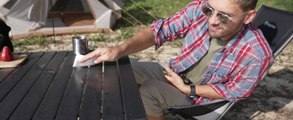 【KingCamp｜キングキャンプ】アウトドアロールテーブル アルミキャンプテーブル 107×70×70cm（シルバー／ブラック）