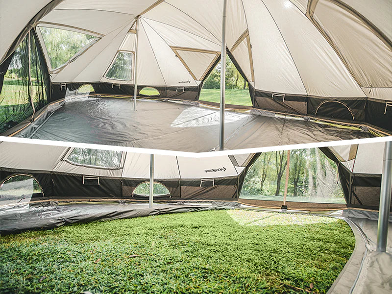 【KingCamp｜キングキャンプ】Khan Palace｜グレー｜超大型T/Cグランピングテント（煙突穴付・二重構造）