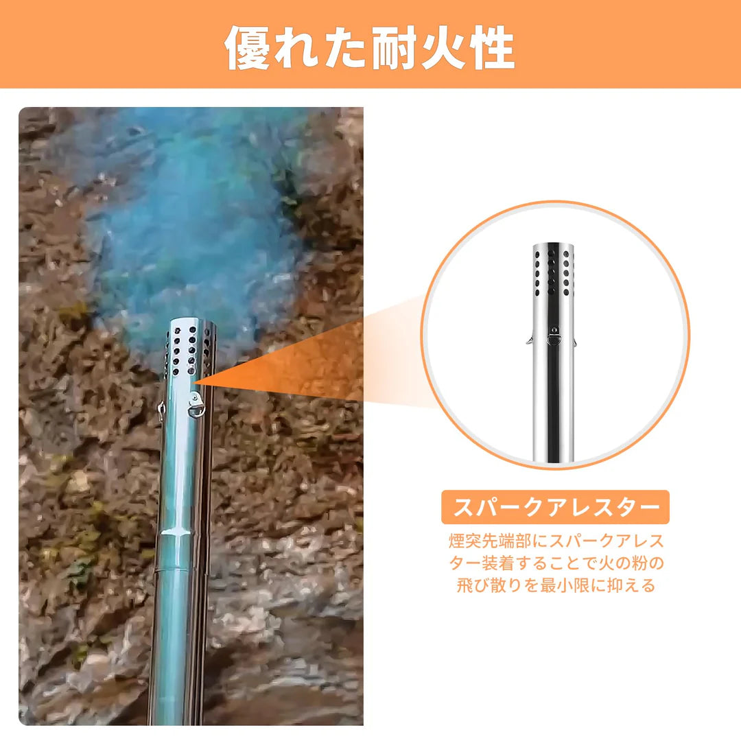 【KingCamp｜キングキャンプ】Surefire Stove Sサイズ｜ステンレス製 薪ストーブ 煙突・収納バッグ付き